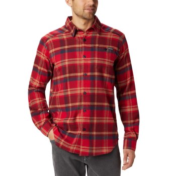 Columbia Cornell Woods Flannel Long Sleeve, Camisa Azules Rojos Para Hombre | 285019-FWQ